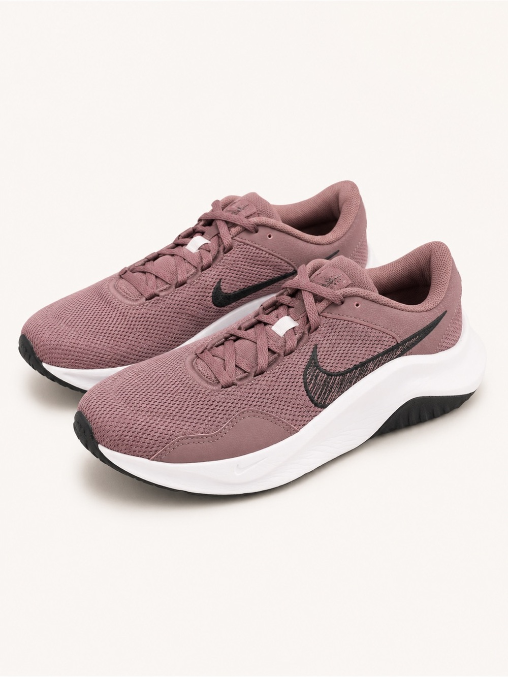 Nike Women’s Athletic Sneakers — Mauve Pink with Black Swoosh